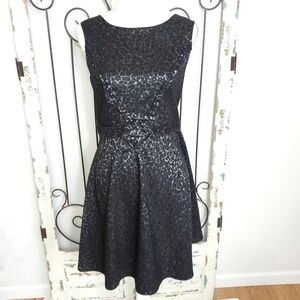 Studio M black silvery fit and flare dress size 8